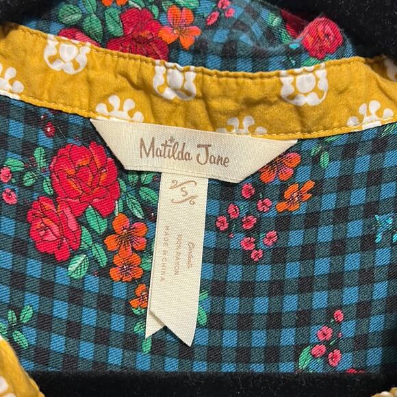 Matilda Jane Floral Collared Button Down Dress women’s size small - Picture 2 of 7